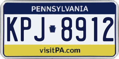 PA license plate KPJ8912