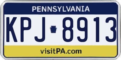 PA license plate KPJ8913