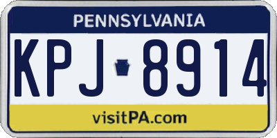 PA license plate KPJ8914