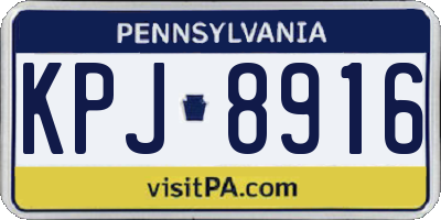 PA license plate KPJ8916