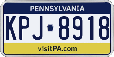 PA license plate KPJ8918