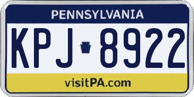 PA license plate KPJ8922