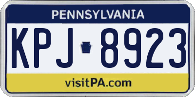 PA license plate KPJ8923