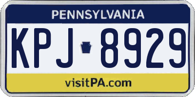 PA license plate KPJ8929