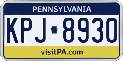 PA license plate KPJ8930
