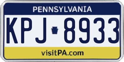 PA license plate KPJ8933