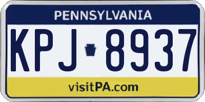 PA license plate KPJ8937