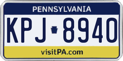 PA license plate KPJ8940