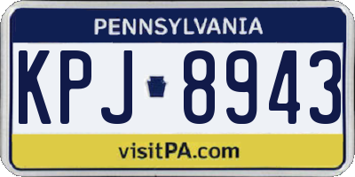 PA license plate KPJ8943