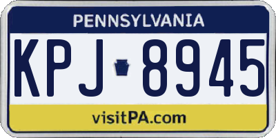 PA license plate KPJ8945