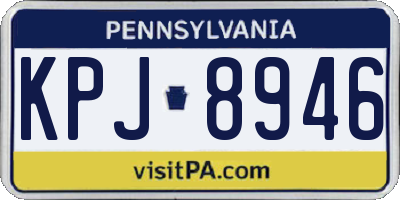 PA license plate KPJ8946