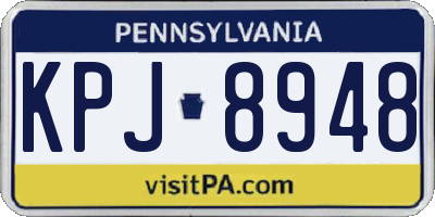 PA license plate KPJ8948