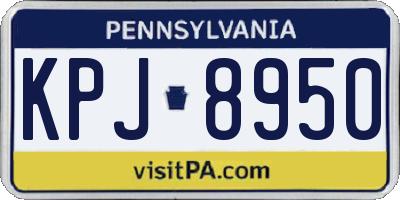 PA license plate KPJ8950