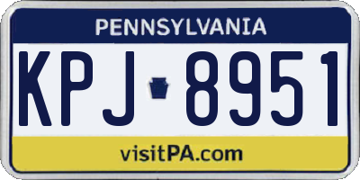 PA license plate KPJ8951
