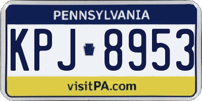 PA license plate KPJ8953