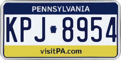 PA license plate KPJ8954