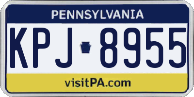 PA license plate KPJ8955