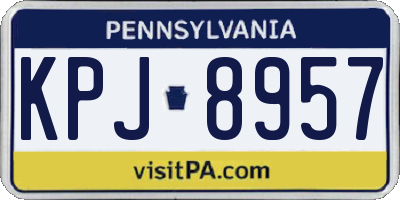 PA license plate KPJ8957