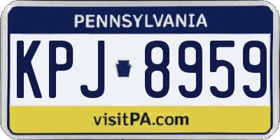 PA license plate KPJ8959