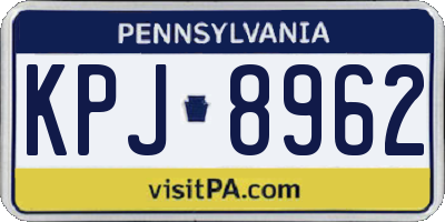 PA license plate KPJ8962
