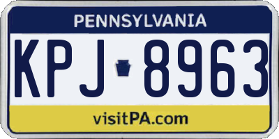 PA license plate KPJ8963