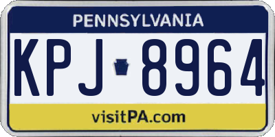 PA license plate KPJ8964