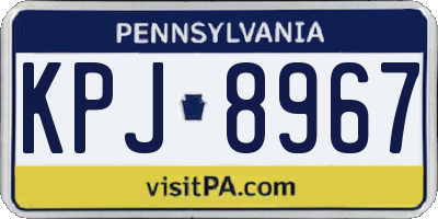 PA license plate KPJ8967