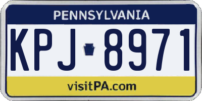 PA license plate KPJ8971