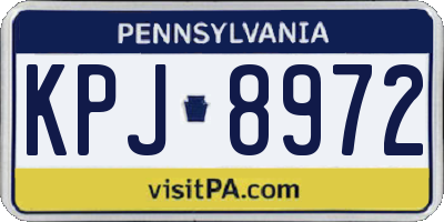 PA license plate KPJ8972