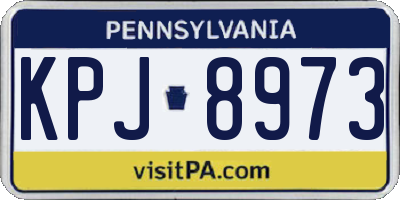 PA license plate KPJ8973