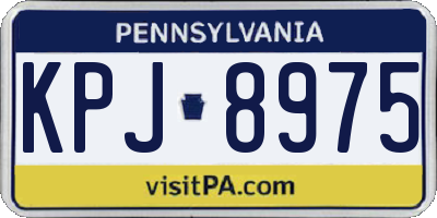 PA license plate KPJ8975