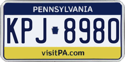 PA license plate KPJ8980