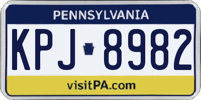 PA license plate KPJ8982