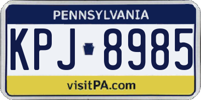 PA license plate KPJ8985