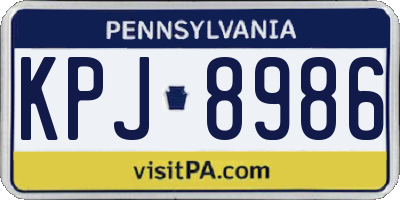 PA license plate KPJ8986