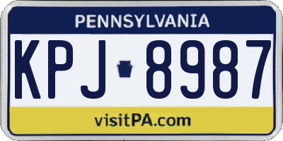 PA license plate KPJ8987