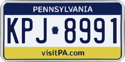 PA license plate KPJ8991