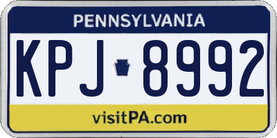 PA license plate KPJ8992