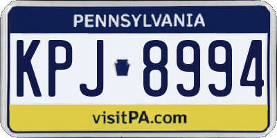 PA license plate KPJ8994