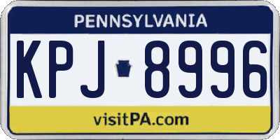PA license plate KPJ8996