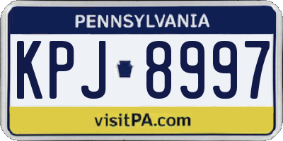 PA license plate KPJ8997