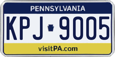 PA license plate KPJ9005