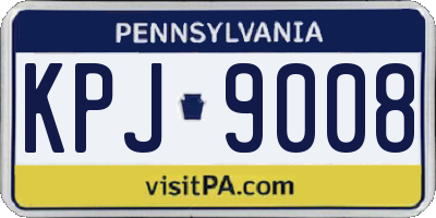 PA license plate KPJ9008