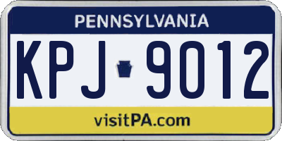 PA license plate KPJ9012