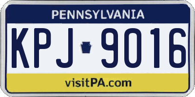 PA license plate KPJ9016