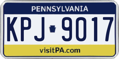 PA license plate KPJ9017