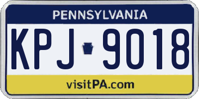 PA license plate KPJ9018