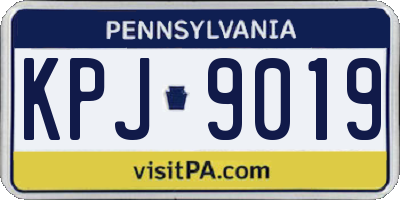 PA license plate KPJ9019
