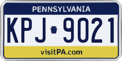 PA license plate KPJ9021