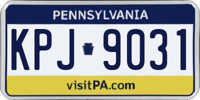 PA license plate KPJ9031